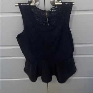 Black lace top with zipper in the back